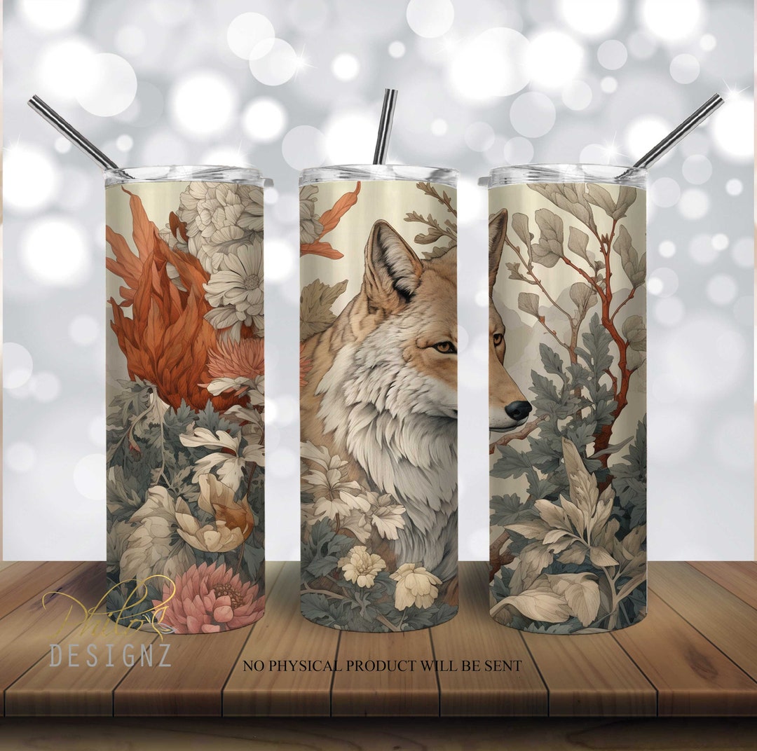 Boho Fox Floral Tumbler 20 Oz Skinny Tumbler Sublimation Design, Fox ...