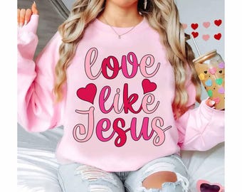 Amour rétro comme Jésus Png, Coquette coeur Saint-Valentin Png, Jésus Saint-Valentin png, Design chrétien par sublimation, Design rose tendance pour la Saint-Valentin