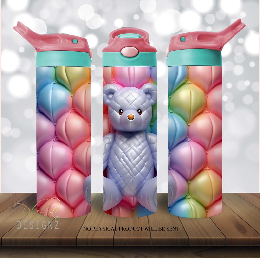 3D Teddy Bear Inflated Tumbler 20 Oz Skinny Tumbler Sublimation Design ...