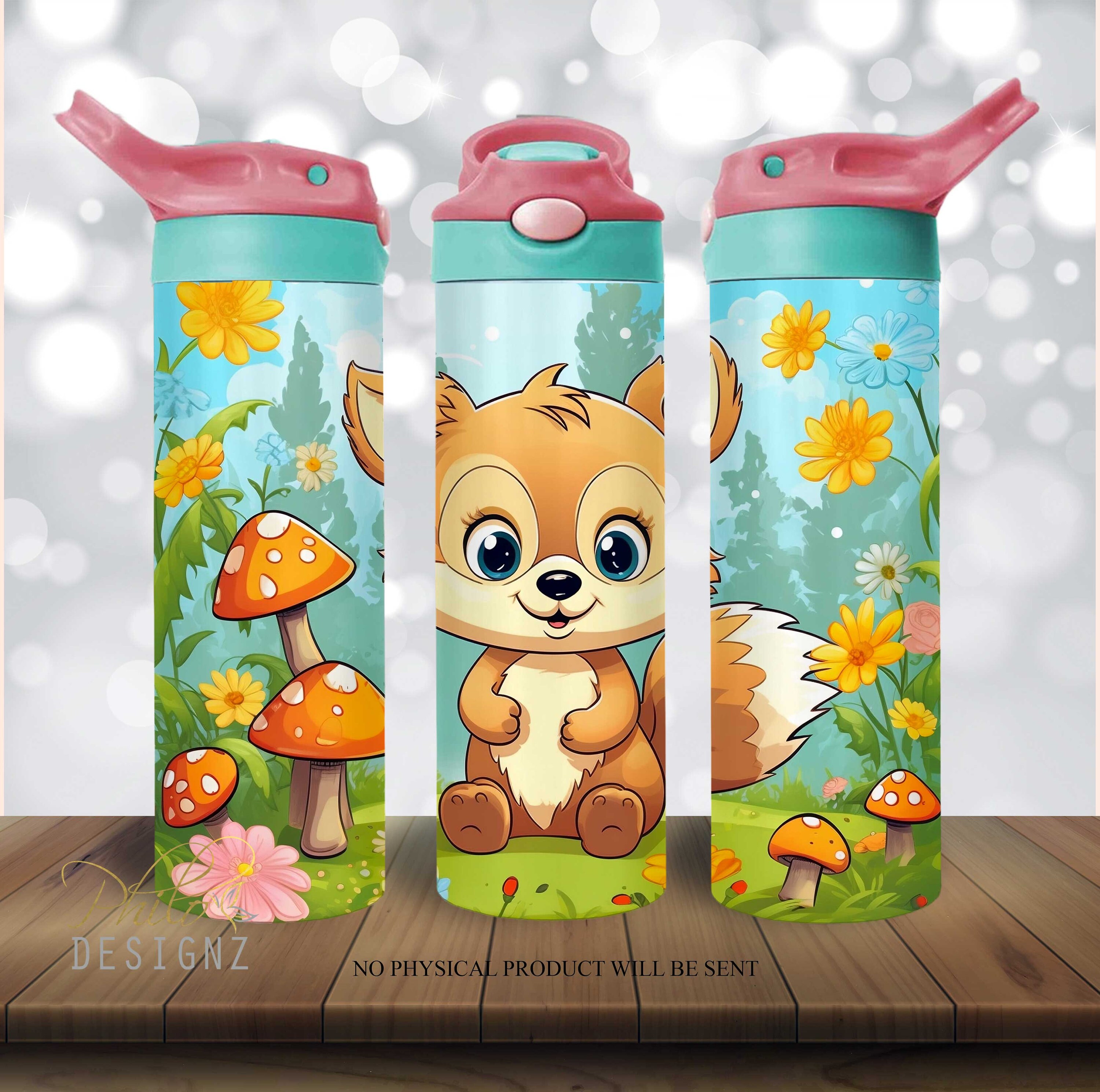 Cute Fox Woodland Tumbler 20 Oz Kids Flip Top Skinny Tumbler ...
