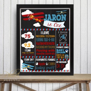 Quadro-negro do primeiro aniversário do avião vintage, pôster do primeiro aniversário do avião, primeiro marco do bebê, como o tempo voa, quadro-negro do avião, avião