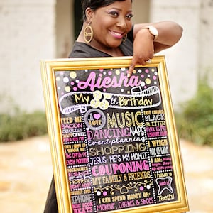 Adult 30th Birthday chalkboard sign, Confetti Birthday Chalkboard,20th 40th 50th birthday, Adult milestone sign, Printable, Any Age