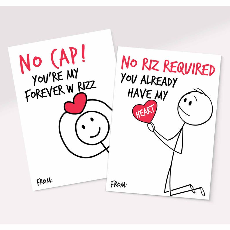 Funny Slang Valentine’s Day Cards, 12 Printable Valentines for Kids ...