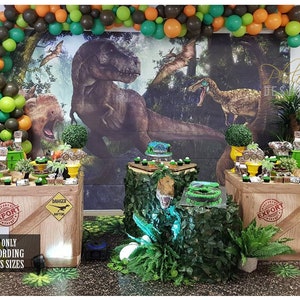 Dinosaur Birthday backdrop, Jurassic world banner, Dinosaur photo prop, T-Rex birthday sign, Dinosaur Party, Dino Table front, DIGITAL