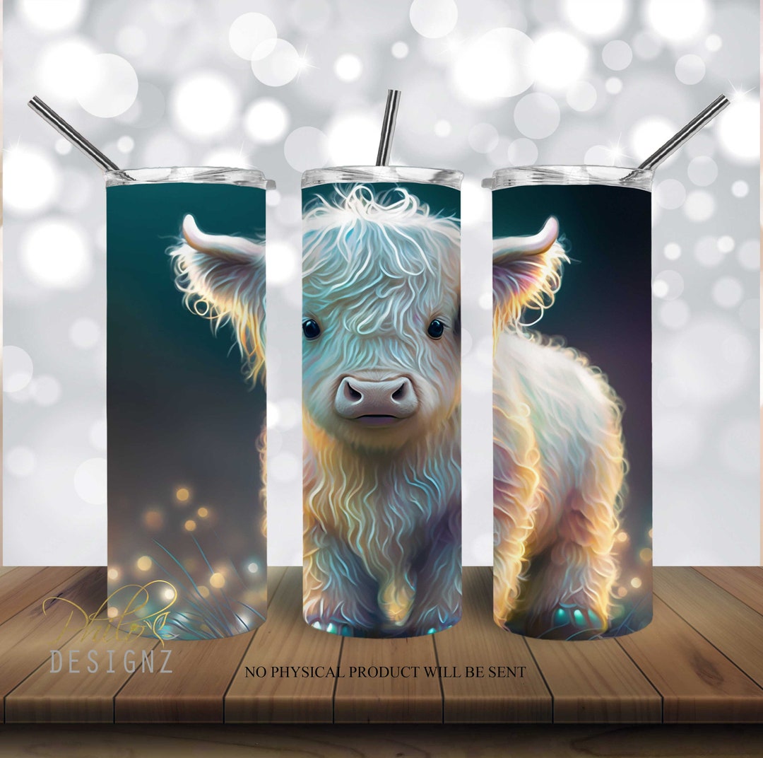 Highland Cow Baby Tumbler, 20 Oz Skinny Tumbler Sublimation Design ...