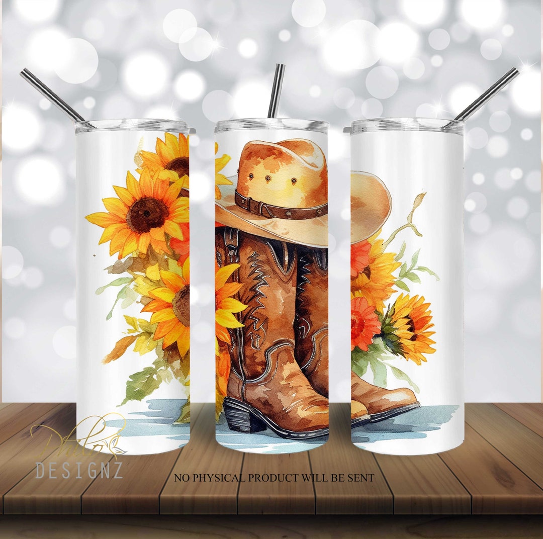 Cowgirl Life 20 Oz Skinny Tumbler Sublimation Seamless,country Cow Girl ...