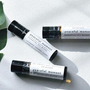 Essential Oil Aromatherapy Roll On| Calming Oil Blend for Stress Relief| Roller Bottle Oils| Pulse Point Perfume| Holiday Stocking Stuffer