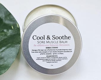 Natural Sore Muscle Balm | Herbal Pain Relief, 2 oz