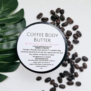 Coffee Infused Body Butter| Anti-Aging| Skin Firming Cream| Coffee Vanilla Scent| Moisturizer