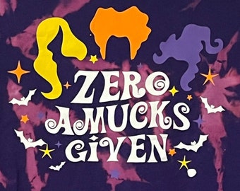 Zero Amucks Given | Bleach Tie Dye Shirt | 3 Witch Sisters (SIZE L)