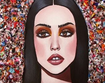 ritratto di ragazza dipinto originale