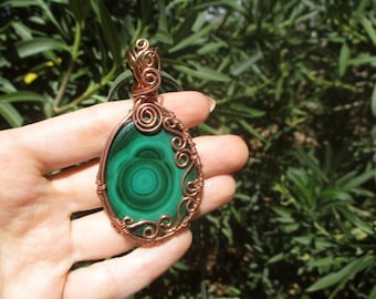 collana in malachite e rame