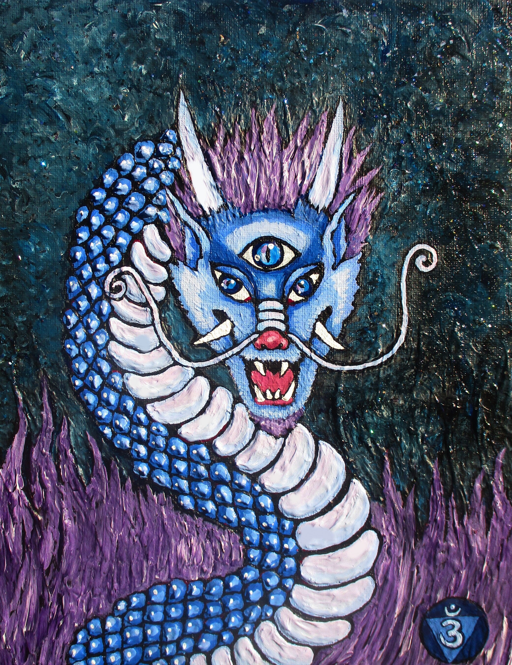 Three Eyed Dragon Original Painting - Etsy