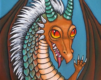 dipinto originale di drago carino