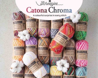 Scheepjes Catona Chroma 50 g - Fil de coton mercerisé - Fil amigurumi - Fil prêt à expédier - Fil mandala