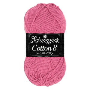 Scheepjes Cotton 8 - Cotton8 - Hilo de algodón - Hilo de ganchillo - Hilo de tejer - 100% Algodón