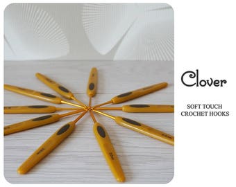 Ganchillos Clover - Ganchillo de acero de tacto suave - Todos los tamaños 0,5 mm a 6 mm - Ganchillo fácil y ergonómico