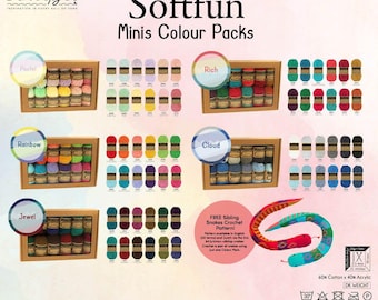 Scheepjes Softfun colour pack - Colour Packs with 12 x 20 g skeins -  Scheepjes Softfun Set - Amigurumi yarn