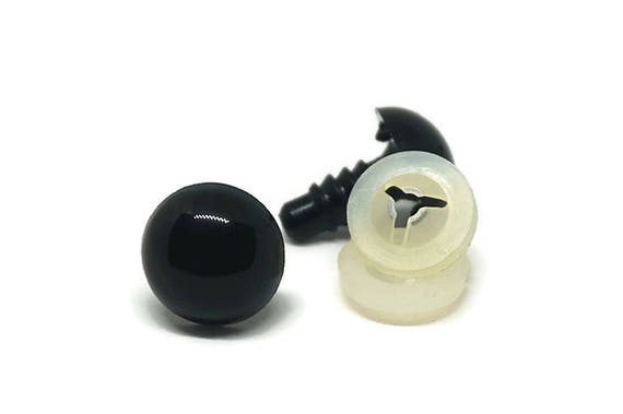 50 Psc 25 Pairs 5-14 Mm Black Plastic Round Safety Eyes for