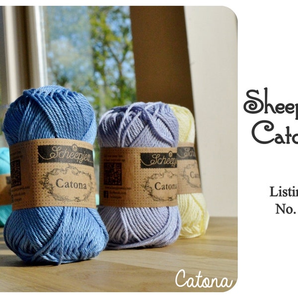 Scheepjes Catona 50 g:  No. 1 - Mercerized cotton yarn - Amigurumi yarn - Ready to ship yarn - Mandala yarn - Lost in Time Shawl