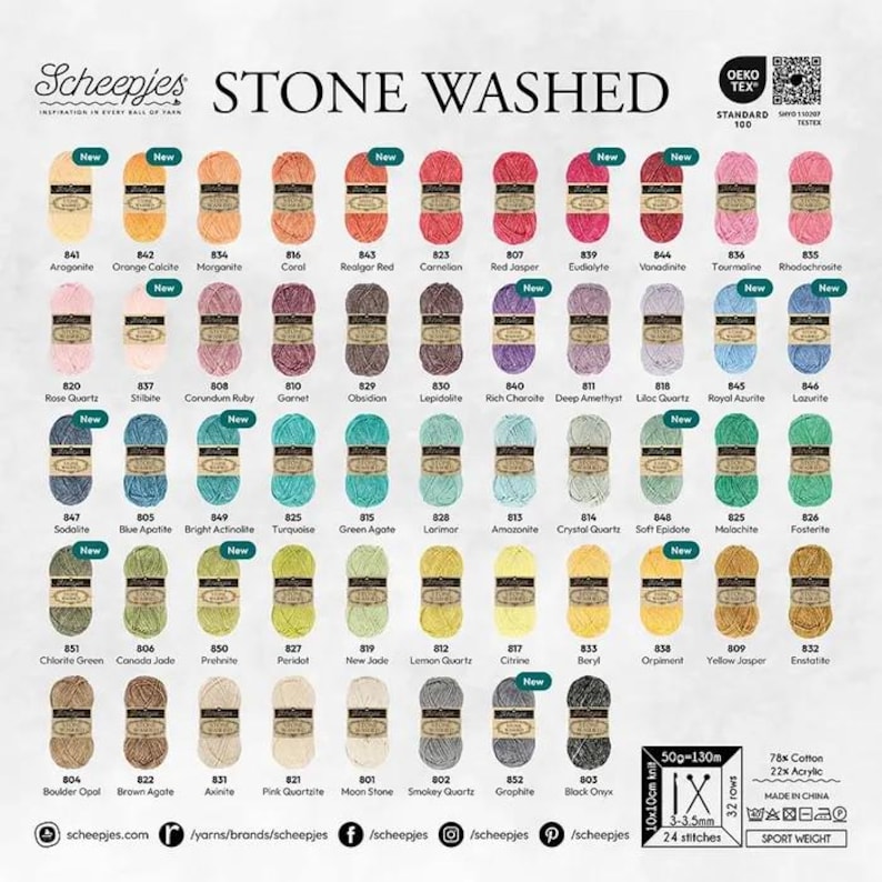 Scheepjes Stone Washed - Crochet yarn - Knitting yarn image 2