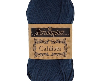 SALE - Scheepjes Cahlista No. 124 Ultramarine  - Natural Aran cotton yarn - Amigurumi yarn - Sadako’s blanket yarn