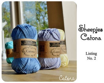 Scheepjes Catona 50 g:  No. 2 - Mercerized cotton yarn - Amigurumi yarn - Ready to ship yarn - Mandala yarn - Lost in Time Shawl