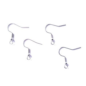 Platinum colour iron earring hooks - Earring wire - 50pcs