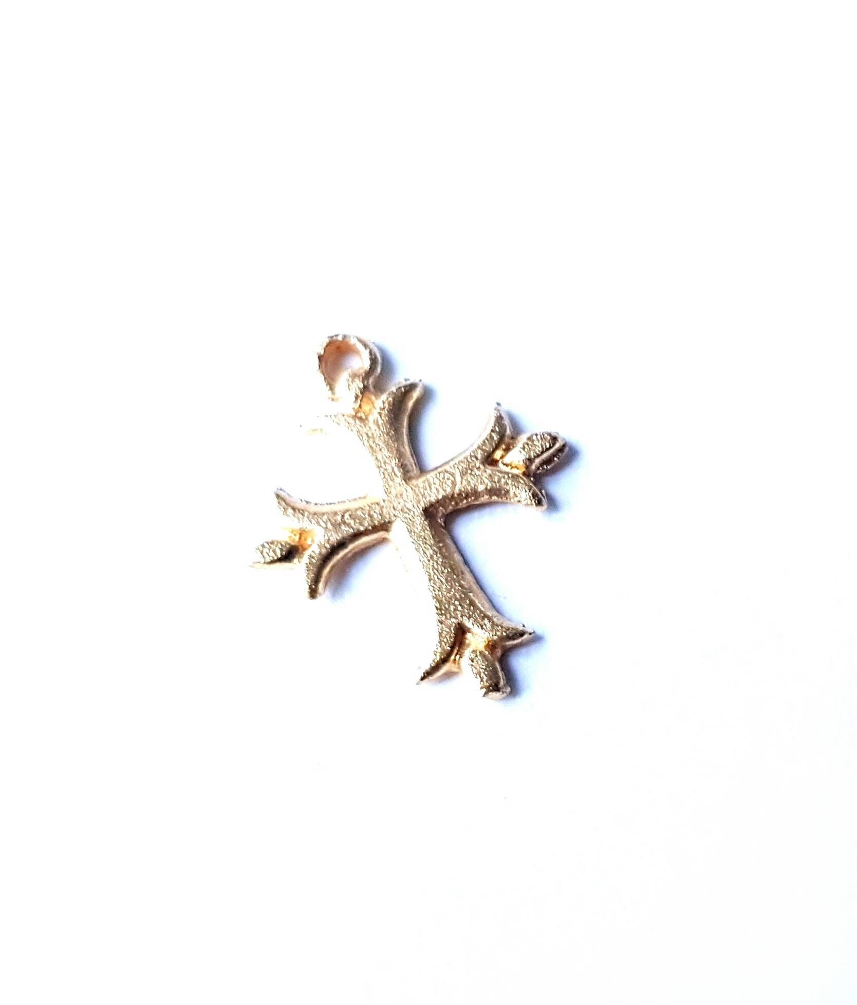 Dainty Cross Charms, Micro Pave Mini Cross, Religious Jewelry,14K Gold  Filled Cross Charm Add on Pendant N-409