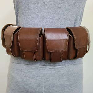 Katan Leather Belt Pouches – Bo & Koska Costume Mando Accessories – Handmade