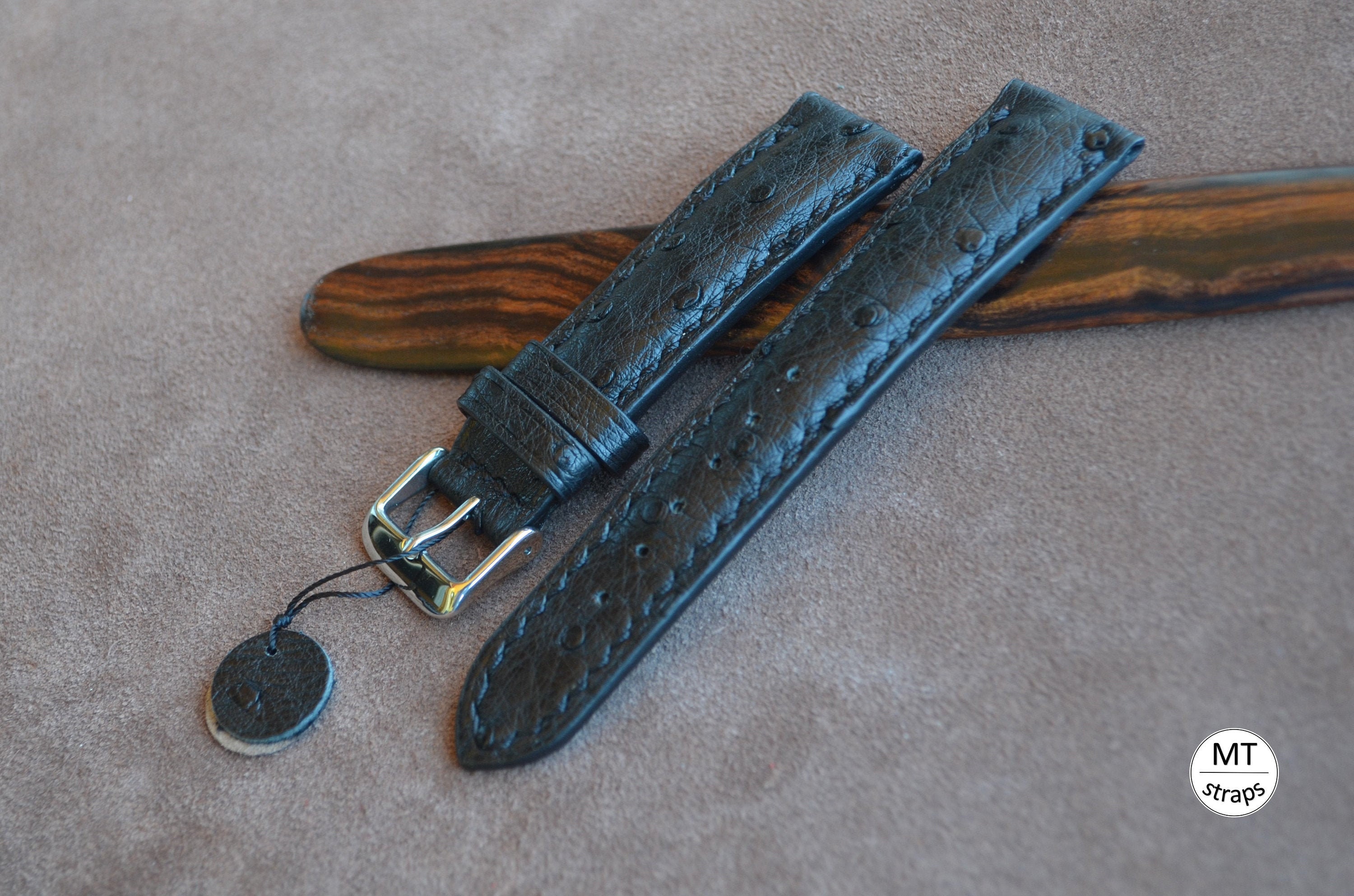 ostrich leather watch strap