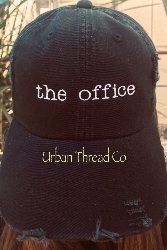 black distressed baseball cap