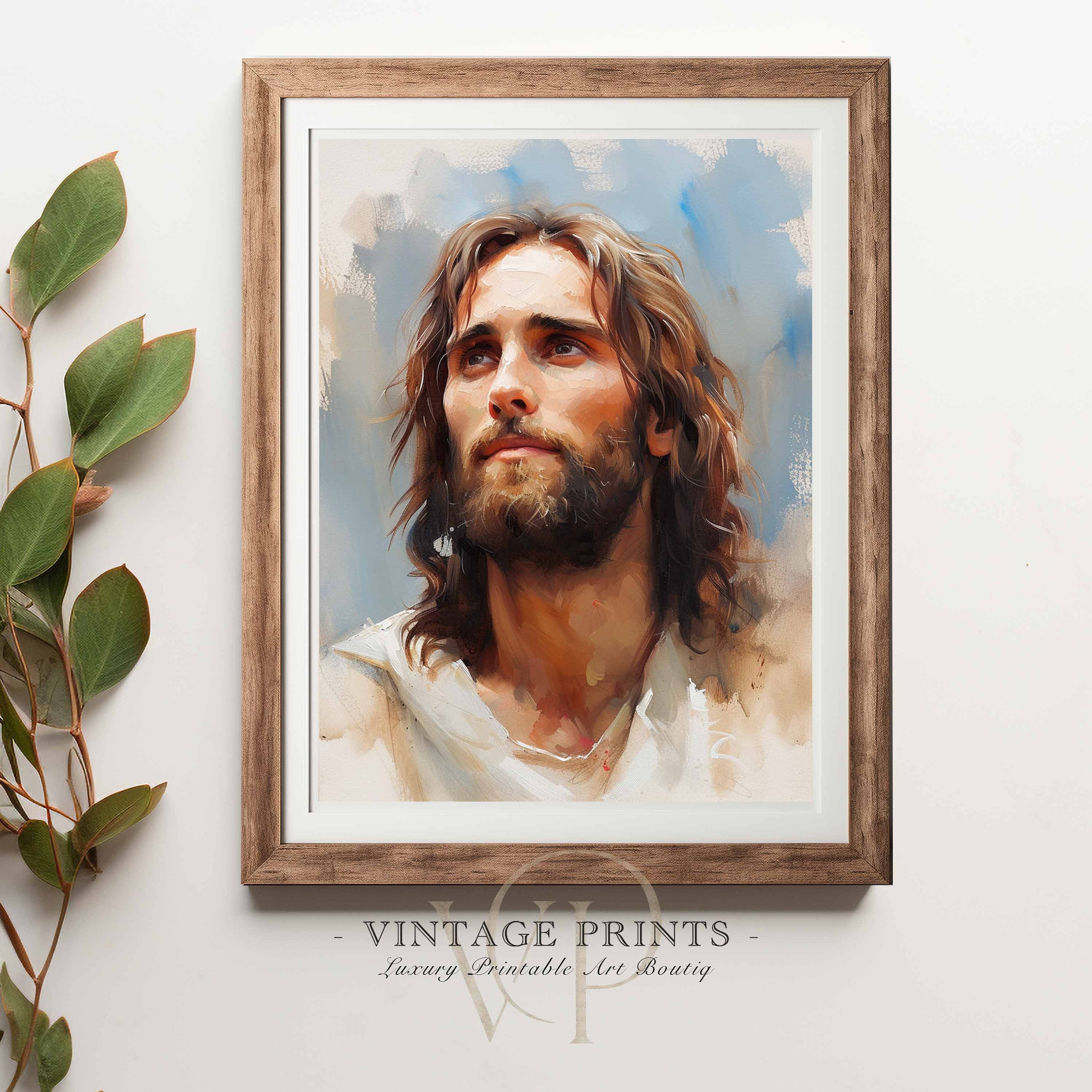 Resolute Faith | Digital Portrait of Jesus - Inspirational Christian Art Download for Home Decor | #501