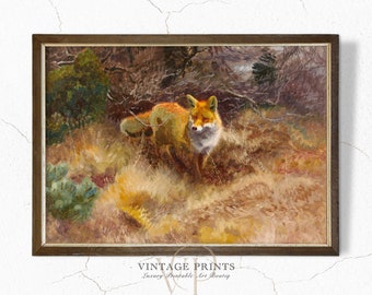 Fox Hunting | Vintage Animal Print | Farmhouse Decor | Printable Wall Art | #32