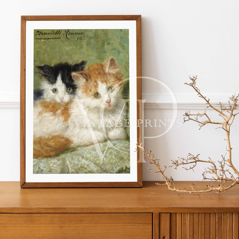Antique Pet Portrait Vintage Cat Wall Art Print Cat Lovers Etsy