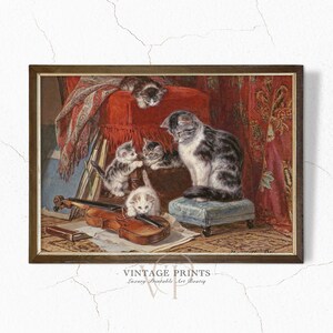 Vintage Cat Painting | Cat Print | Wall Décor | Downloadable Art | Cat Printable | #5