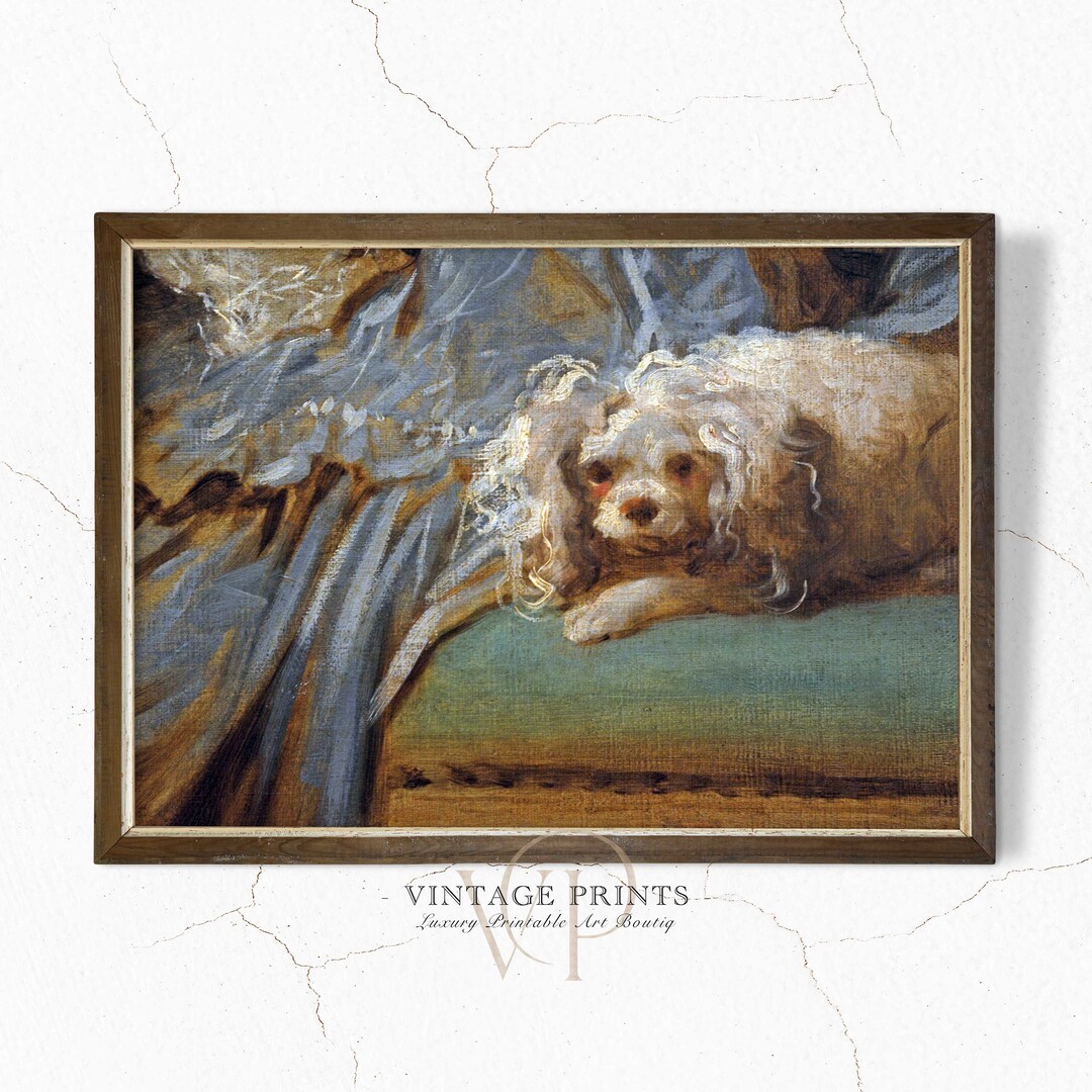 Dog Oil Painting | Vintage Printable Art | Animal Art | Dog Print ...