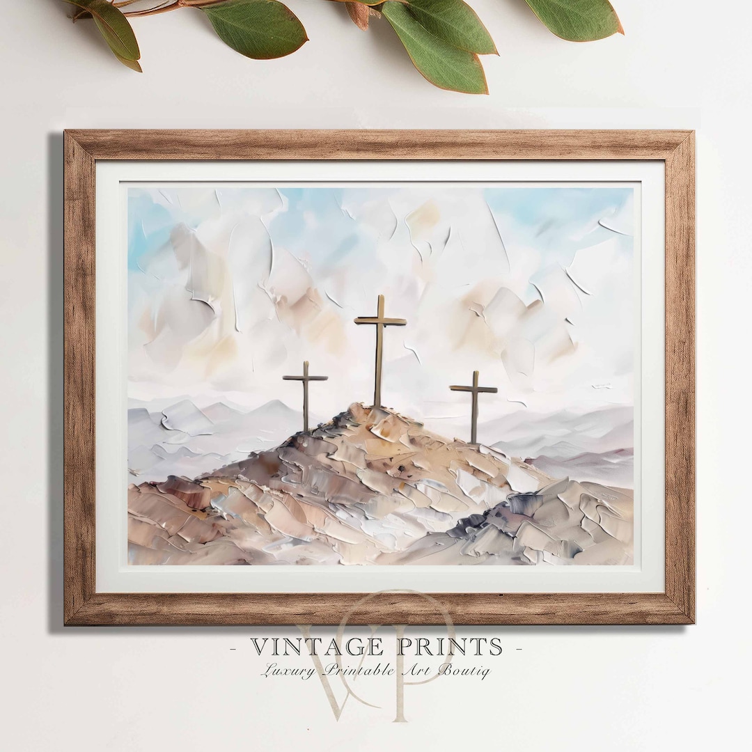 Calvary's Hill | Three Crosses Painting | Symbol of Sacrifice ...
