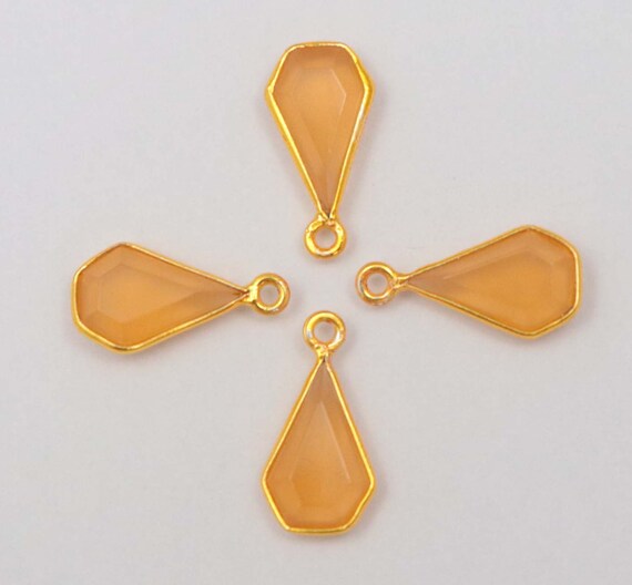 Peach Lab Quartz 10 Pcs 13x8 Mm Kite Shape Gemstone Connector Etsy
