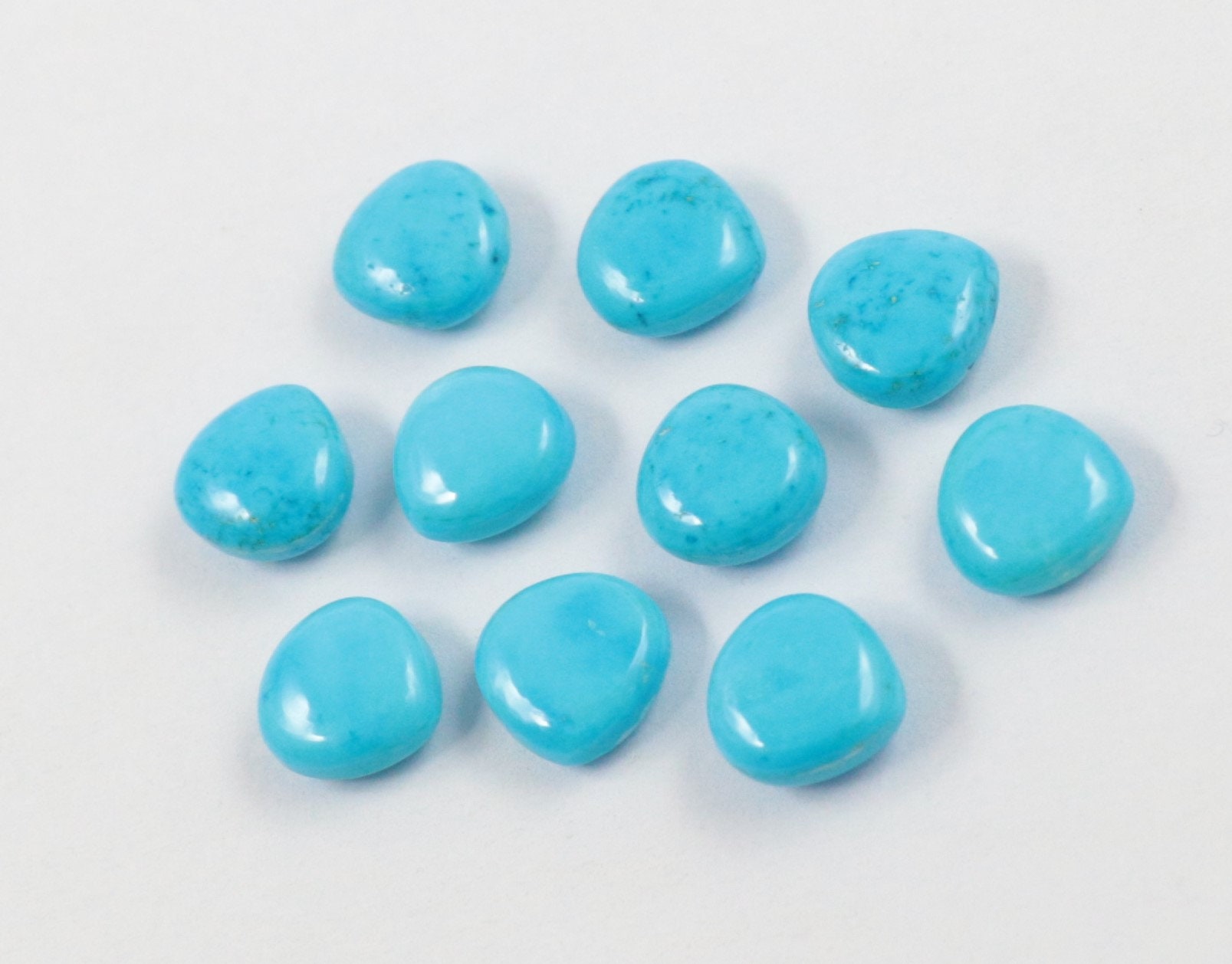 Howlite Turquoise 10 mm 10 Pcs Heart Shape Turquoise Cabochon | Etsy