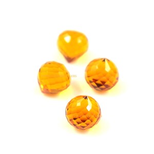 Fasettslipad citrinkvartsdroppar: Lökformad lös ädelsten (8 mm eller 10 mm) bild 6