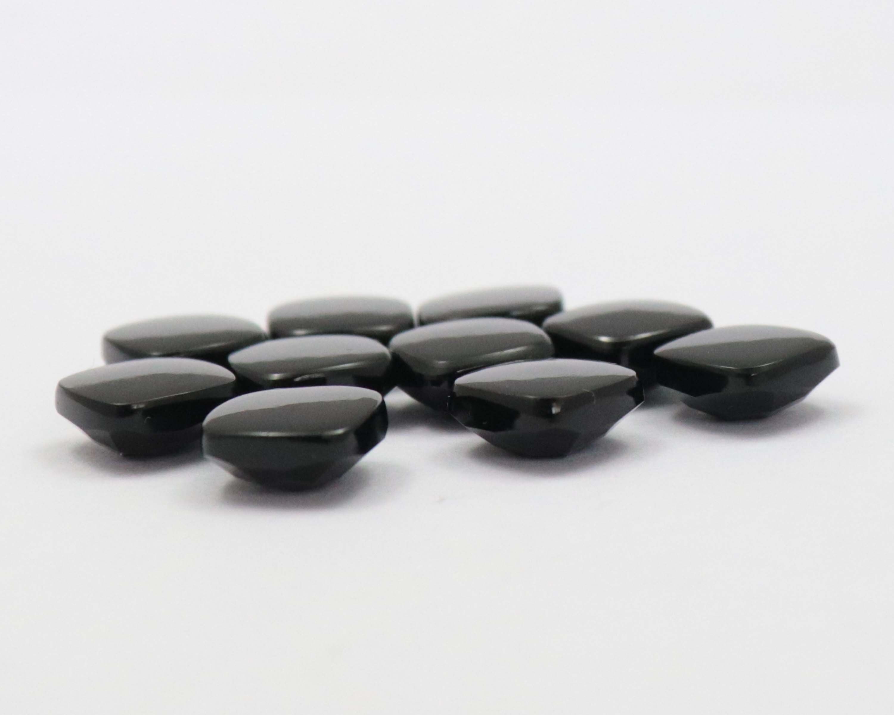 10 Pcs Black Onyx 6 Mm to 20 Mm Cushion Wholesale Lot Rose