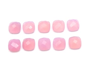 Lavender Chalcedony Cushion Gemstones: Rose Cut, 6-20 mm Wholesale Lot