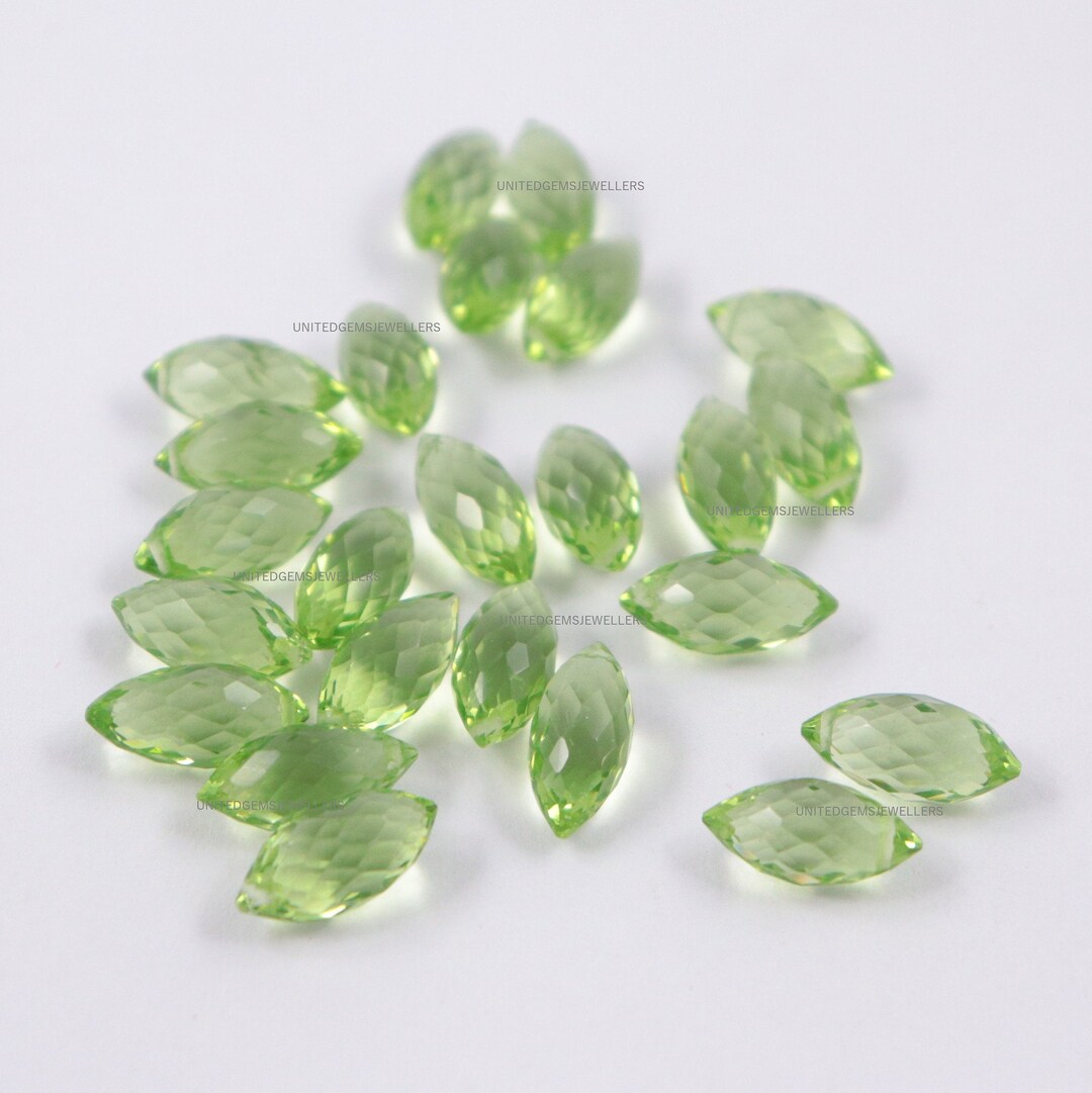 Faceted Green Amethyst Quartz Rice Gemstone Beads: 13X7-16X8 Mm - Etsy