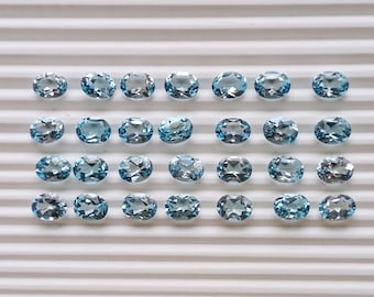 Ovale hemelsblauwe topaas edelsteen: gekalibreerde losse steen (5 x 3 tot 20 x 15 mm)