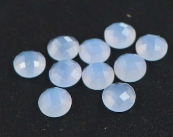 10 Rose Cut Chalcedony Cabochons: 6-20mm Round Gemstones