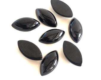 Pietre preziose naturali in onice nero taglio marquise: creazione di gioielli (da 3 x 6 mm a 15 x 30 mm)