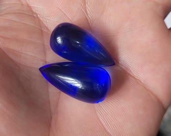 2 Amethyst Quartz Teardrop Briolettes: Half Drilled Gemstone Beads (6x9mm to 15x20mm)
