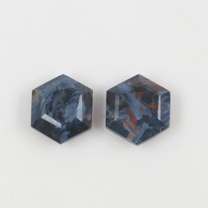 Pietersite Natural Pietersite 10X10 Hexagon Shape Tablet Cut Both Side Hexagon Pietersite Jewelry Making Loose Gemstones Pietersite Gemstone