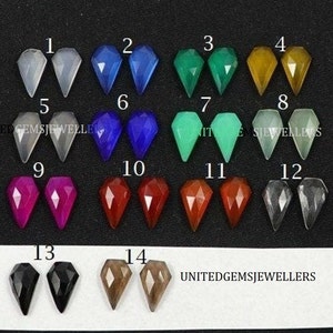 Kite Gemstone AAA+Quality 1 Match Pair Of Mix Gemstone Kite Shape Approx. 8X13,10x15,12x16,13x18,15x20 Rose Cut Flat Bottom Jewelry Making